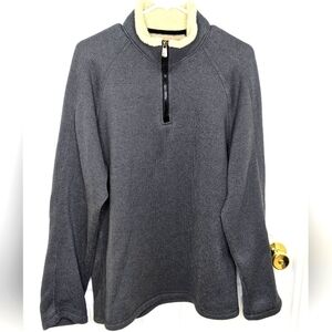 ARROW BLUE JEANS CO Men's Fleece Lined Knit Sweater Top 1/4 Zip Pullover Large
